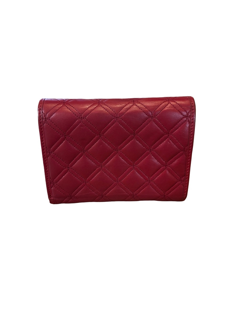 Authentic MCM Quilted Red Leather Wallet with Gold Hardware - Picture 2 of 16
